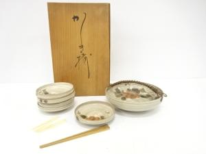 作家物　椿絵　菓子器揃